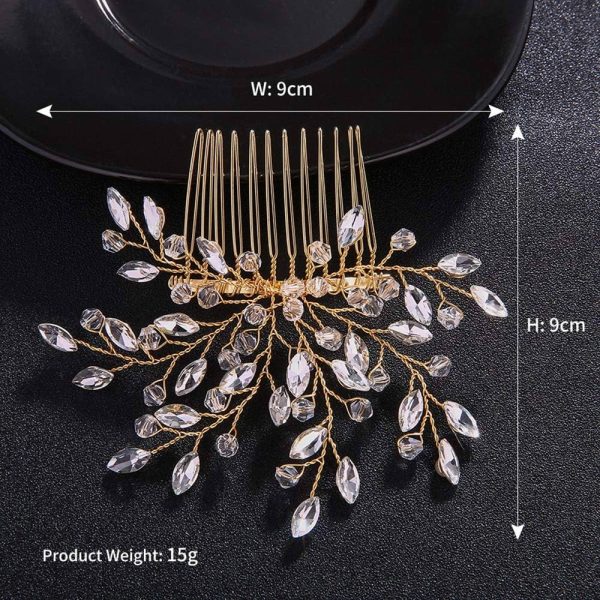 mecresh Handmade Bridal Floral Headpiece Marquise Crystal Wedding