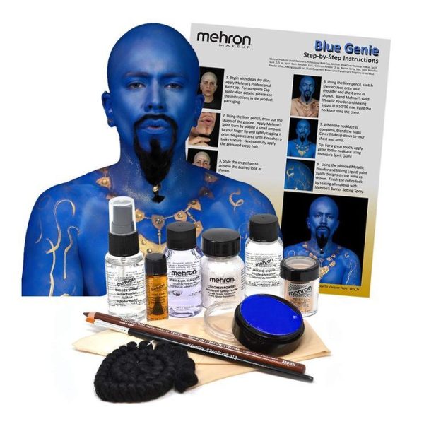 Mehron Blue Genie Costume Makeup Kit - Special Effects Face/Body Paint