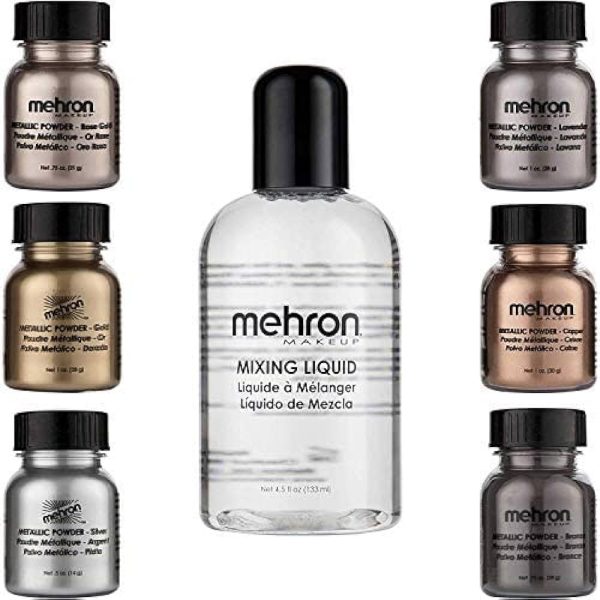 Mehron Makeup Shimmer Set (6 Metallic Powders)