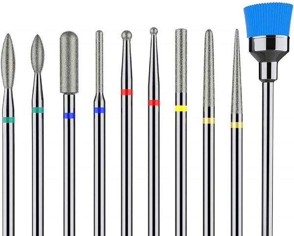 MelodySusie Diamond Cuticle Nail Drill Bits Set