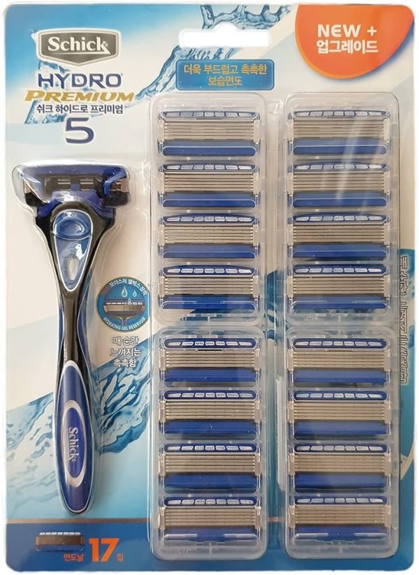 Men's 5 Blade Razor Set with 1 Handle and 17 Blades