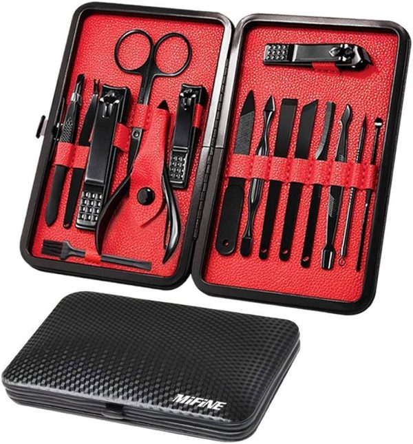 Mens Manicure Set - Mifine 16 In 1 Stainless Steel Professional Pedicure Kit