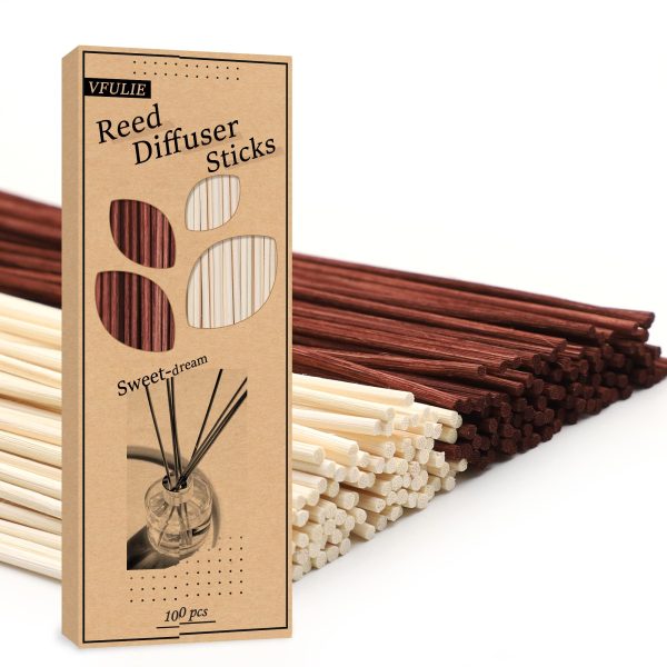 M&H 100PCS Reed Diffuser Sticks, 10 Inch Natural Rattan Wood