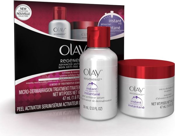 Microdermabrasion Kit by Olay Regenerist, Face Peel & Scrub for Dry Skin