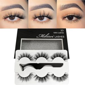 Stunning 20mm 3D Mink Lashes – Mikiwi Handmade Siberian Lash Kit (4 Pairs + Applicator)