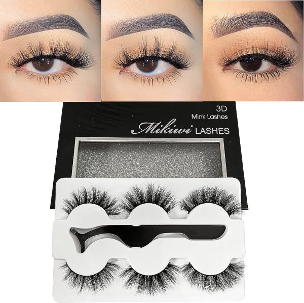 Stunning 20mm 3D Mink Lashes – Mikiwi Handmade Siberian Lash Kit (4 Pairs + Applicator)