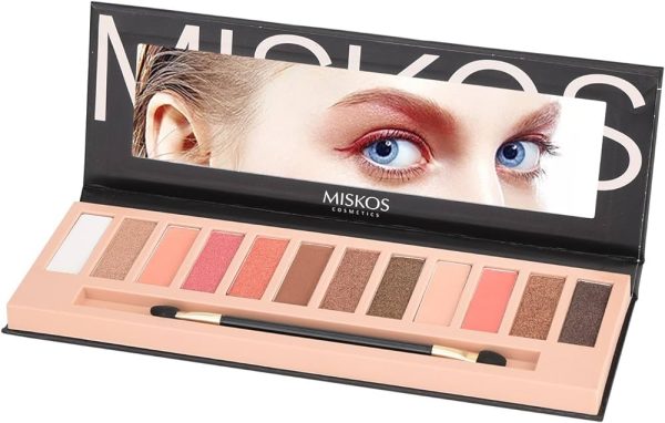 MISKOS 12 Colors Nude Tude Eyeshadow Palette Shimmer Matte Eye Makeup Pallete