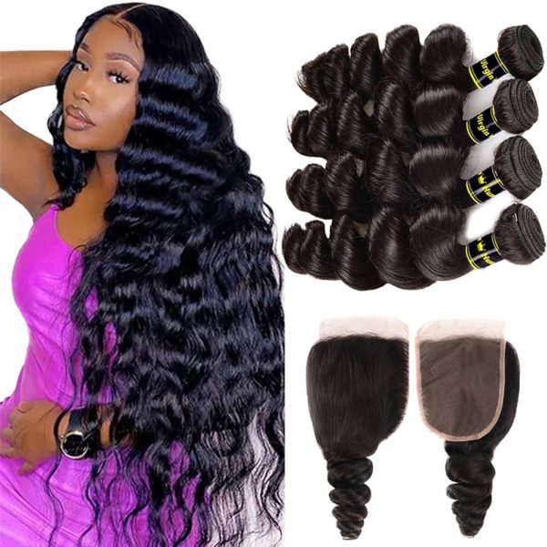 Miss CARA Body Wave 3 Bundles with Closure 100% Human Hair Bundles