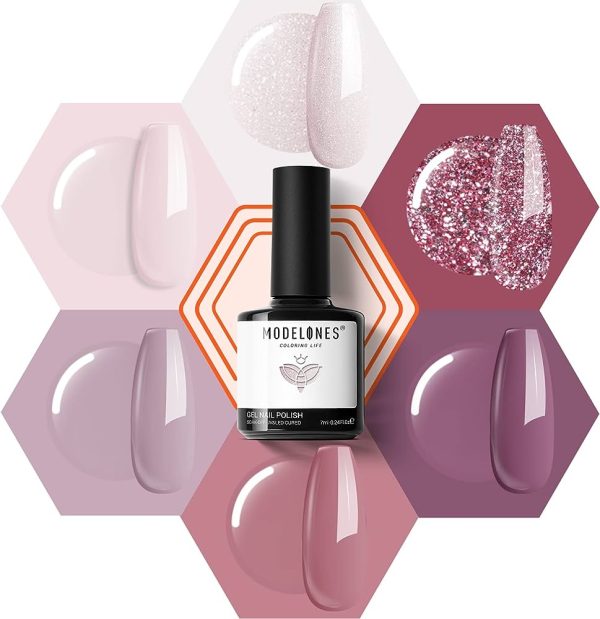 Modelones 18 PCS Soak Off Gel Nail Polish Set- 16 Color Gel