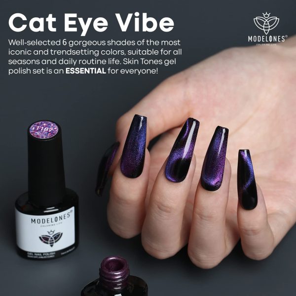 MODELONES Cat Eye Gel Polish Set Chameleon Magnetic Gel Polish