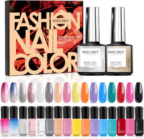 Modelones Gel Nail Polish Set - 16 Color Gel Nail Polish 6ml Mini Size