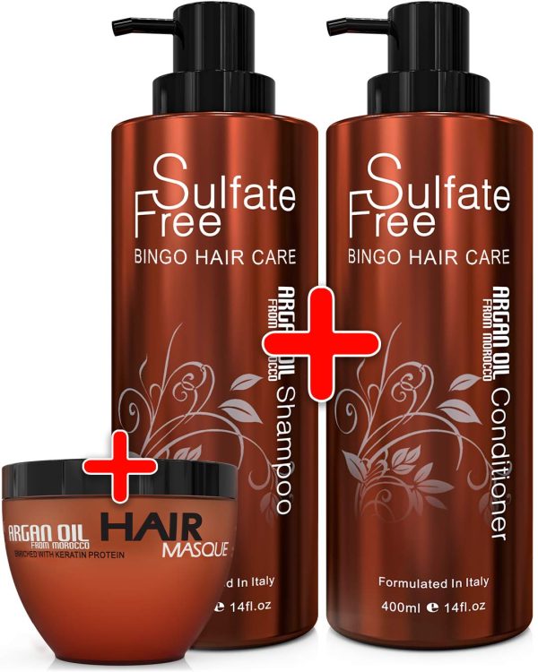 Moroccan Argan Oil Shampoo SLS Sulfate Free Organic - Best for Damaged