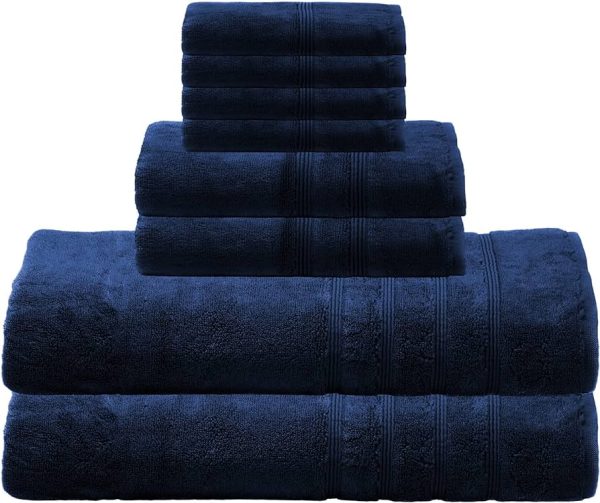 MOSOBAM 700 GSM Bamboo Towel Set – Luxurious 8-Piece Extra Large Charcoal Gray Towels