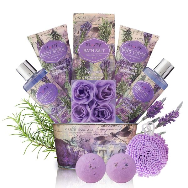 Mother's Day Bath Gift Basket Set for Women: Relaxing at Home Spa Kit Scented