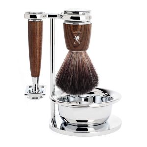 MÜHLE RYTMO Steamed Ash 4-piece Black Fiber Safety Razor