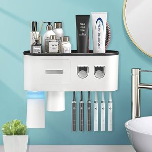 Multifunctional Bathroom Wall Mounted Toothbrush Holder