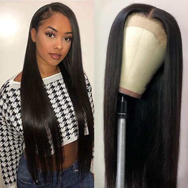 Muokass 4x4 Lace Front Wigs Straight Hair Brazilian Virgin Human Hair Lace