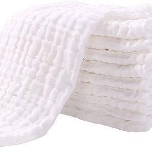 Muslin Burp Cloths 10 Pack Large 100% Cotton