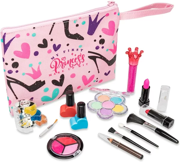 My First Princess Make Up Kit - 12 Pc Kids Makeup Set - Washable Pretend Makeup