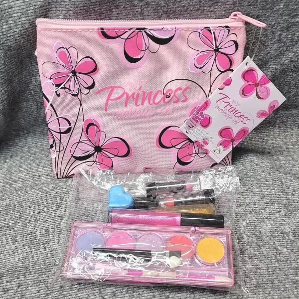 My First Princess Washable Real Makeup Set, with Designer Floral Cosmetic Bag