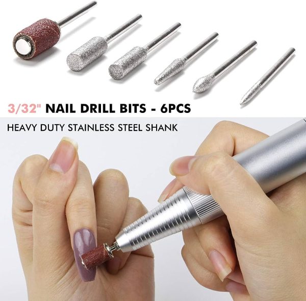 Nail Drill Bits Set - Ejiubas 10PCS Diamond Drill Bits Acrylic Nail