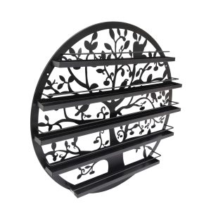 Nail Polish Rack Holder Wall Mounted 5 Tier Tree Silhouette Round Metal Salon