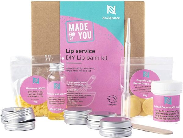Naissance Make Your Own Lip Balm Kit 'Lip Service' Luxury (12 Piece Set)