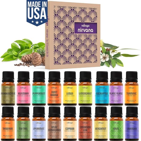 Natrogix Nirvana Essential Oils - Top 18 Essential Oil Set