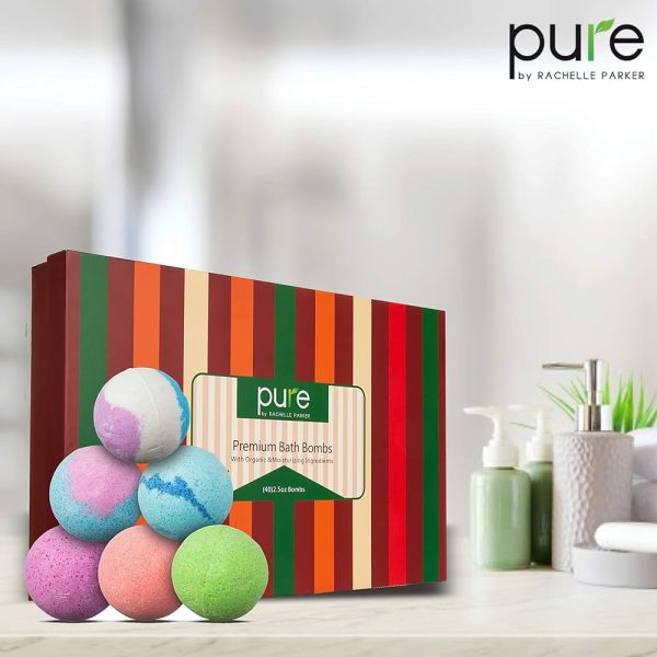Natural Bath Bombs Gift Set - Individually Wrapped Luxury Bulk Bath Bomb