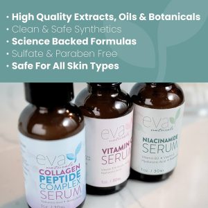 Natural Firm & Glow Skincare Set of 3 Serums - Skin Care Kit with 20% Vitamin C