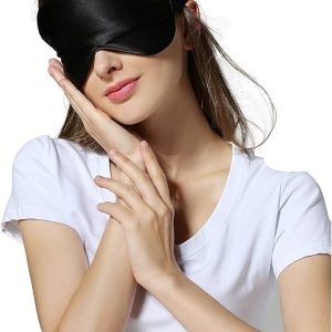 Natural Silk Sleep Mask, Super-Smooth & Soft Eye Mask with Adjustable Strap