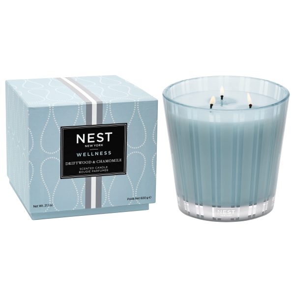 NEST Fragrances Driftwood & Chamomile Scented 3-Wick Candle