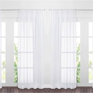 NICETOWN 4 Pieces Sheer White Curtains 84