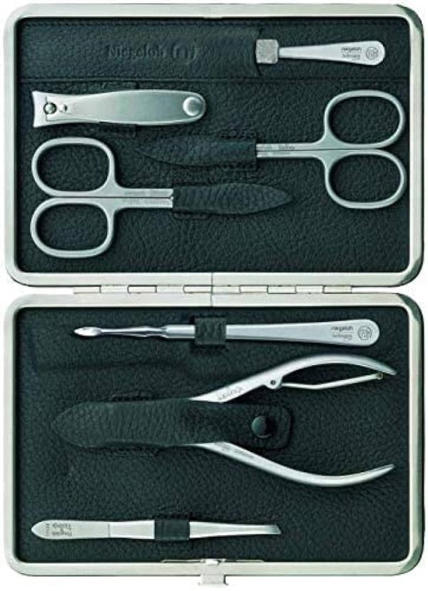 7-Piece Manicure Set – Topinox Stainless Steel in Luxury Leather Case