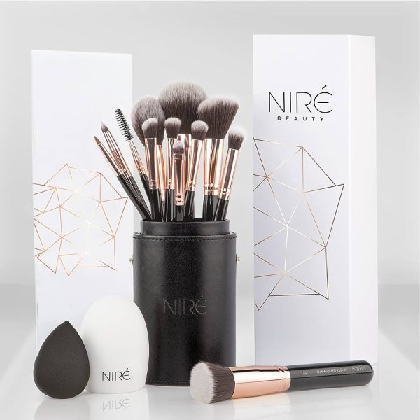 NIRÉ BEAUTY Pro 12-Piece Makeup Brushes Set with Holder