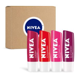 NIVEA Lip Care, Fruit Lip Balm Variety Pack
