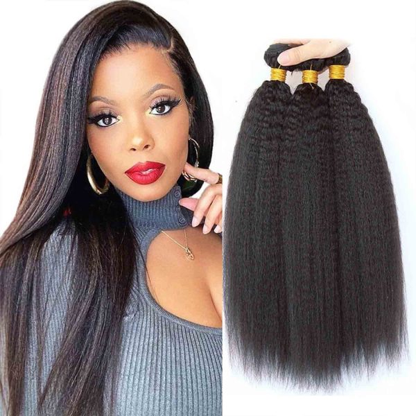 Norfila Brazilian Kinkys Straight 3 Bundles(14 16 18) Human Hair