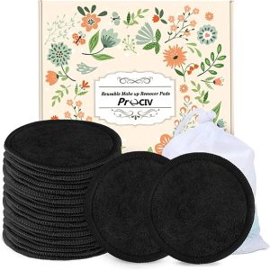 Nugilla Makeup Remover Pads,16 Pack 2 Layers 3.74 Inch Reusable Microfiber