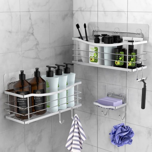 ODesign Adhesive Shower Caddy No Drilling with Soap Dish