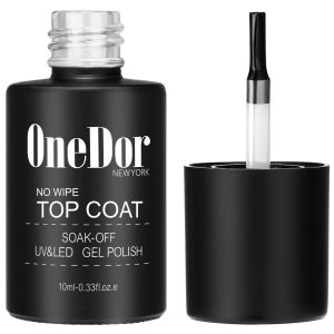 OneDor One Step No Wipe Top Coat Gel Polish, UV Led Cured Required Soak
