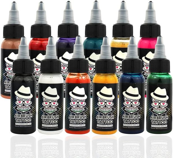 Airbrush Temporary Tattoo Ink – Vibrant, Long-Lasting Pigment for Body Art and Face Painting