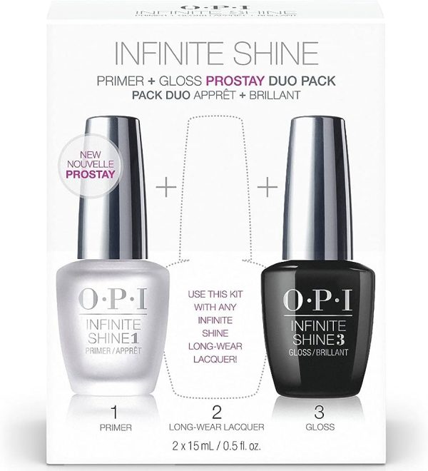 OPI Nail Polish Primer Base Coat & Gloss Top Coat, Infinite Shine Duo Set