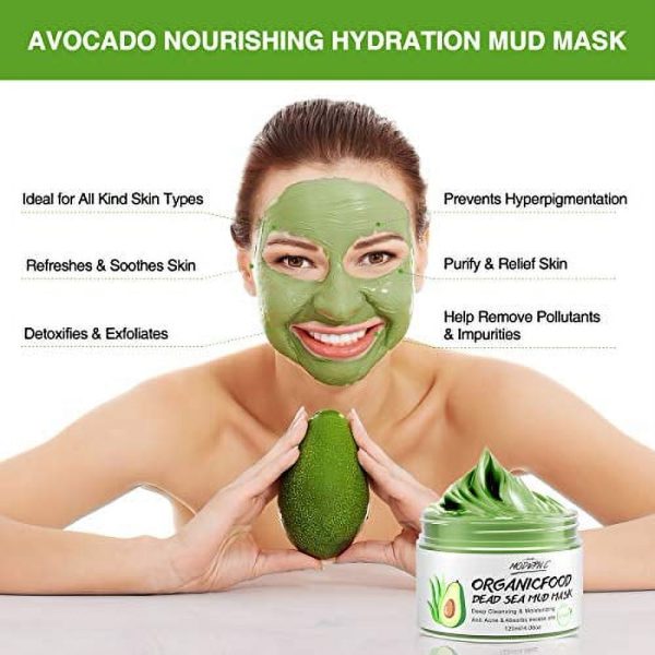 Organic Avocado Vegan Dead Sea Mud Mask Nourishing Hydration Deep Cleansing