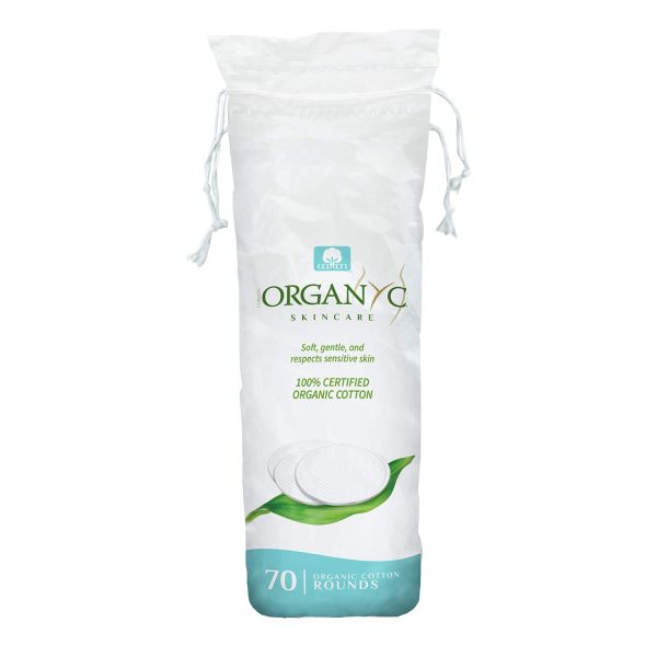 Beauty Routine with Organyc 100% Organic Cotton Rounds - Biodegradable, Chemical-Free, and Perfect for Sensitive Skin (70 Count) - Your Daily Cosmetics Essential