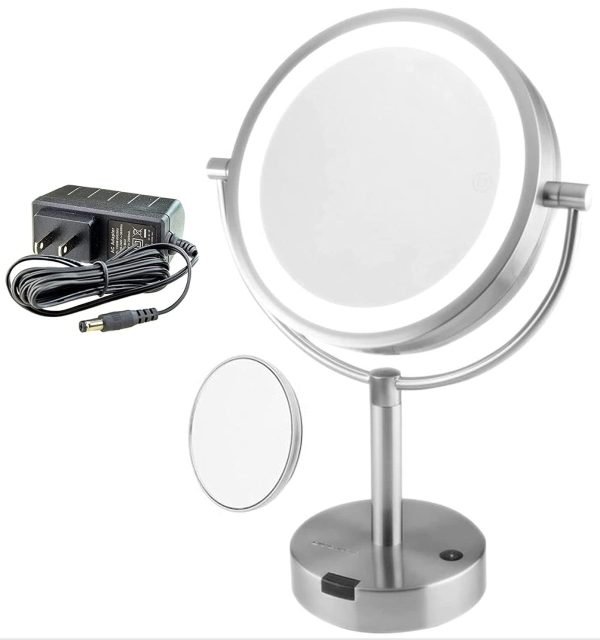 Ovente Dual-Sided Lighted Makeup Mirror with Timer