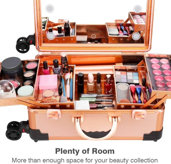 Transform Your Beauty Routine with Ovonni Lighted Makeup Train Case – Portable Makeup Station with Bluetooth Speaker
