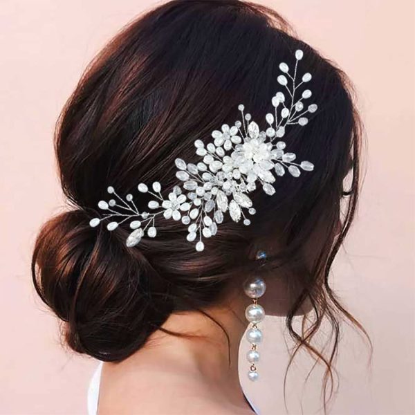 Pearl and Rhinestone Bridal Hair Accessories for Wedding, Engagement