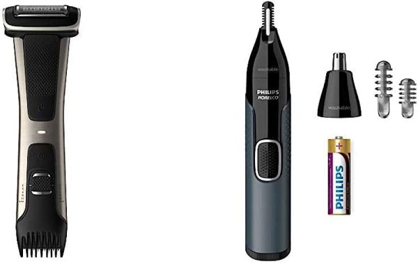 Philips Norelco Bodygroom Series 7000, Showerproof Dual-sided Body Trimmer