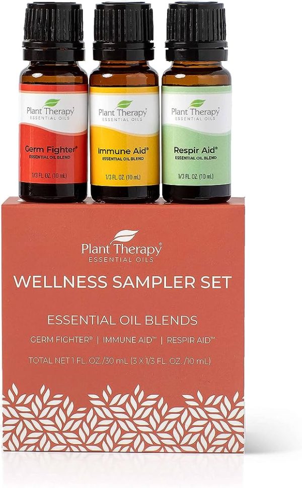 Plant Therapy Wellness Sampler Set - Immune Aid, Germ Fighter and Respir Aid