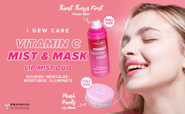 Plush Party Lip Mask Thirst Things First Water-Oil Mist
